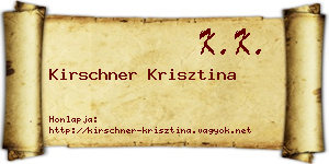 Kirschner Krisztina névjegykártya